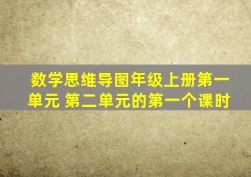 数学思维导图年级上册第一单元 第二单元的第一个课时